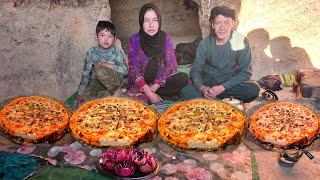 Young Mother Top Cave Chef Reveals Best PIZZA Cooking Techniques | Afghanistan Village Life