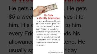 Level 1-39. He Gets a Weekly Allowance #learn #vocabulary