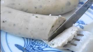 Weißwurst richtig essen: Längsschnitt und Kreuzschnitt