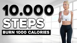 10000 STEPS INDOOR Walking Workout Calorie Burning Knee Friendly No Jumping 1000 Calories