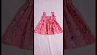 summer baby frock cutting and stitching / with elastic 1-2 year old girl frock