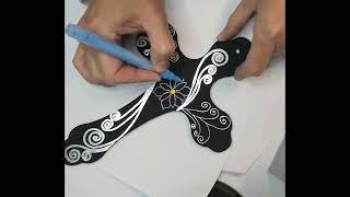 How to Paint a decorative  Cross ~ Mandala Painting ~ Whimsical design by Miranda Pitrone Art