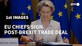 EU chiefs sign post-Brexit UK trade deal | AFP