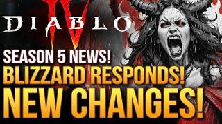 Diablo 4 - Blizzard Responds To Major Concerns in Season 5! Big Changes Are Coming...