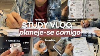 STUDY VLOG + PLANEJE-SE COMIGO | planejamento semanal, aula faculdade, resumos, anotações e revisão