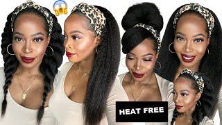 NO WORK NEEDEDHEAT FREE BLOW OUT ⇢Affordable HEADBAND WIG/Natural Hair WigNO Glue ft Omgherhair