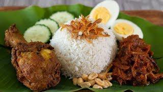 Cara membuat Nasi Lemak, Ayam Goreng Berempah dan Sambal Tumis Ikan Bilis