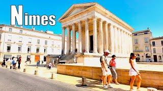 Nimes, France - Nimes city center walking tour - Nimes 4K UHD