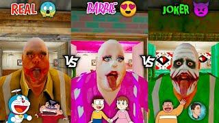 Real Mr Meat vs Barbie Mr Meat vs Joker Mr Meat Gameplay With Doraemon Nobita Shinchan & Friends