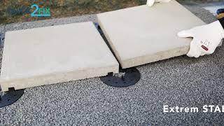 QUICK2FIX® Splittbettlager  Die perfekte Lösung um Terrassenplatten auf Split oder Kies zu verlegen.