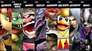 Bowser VS King K. Rool VS Wario VS Ridley VS Ganondorf VS King Dedede VS Sephiroth VS Wolf CPU Smash