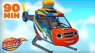 90 MINUTES of Blaze's BEST Police and Firefighter Rescues!  | Blaze and the Monster Machines