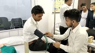 cheak Blood pressure and blood test