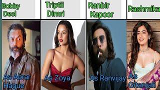 Animal Movie Cast Real Name And Characters|| New Bollywood Super Hit Movie||Ranbir Kapoor