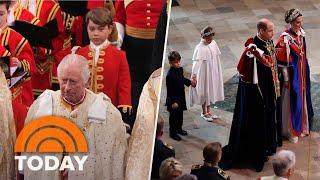 See King Charles, William, Kate and George arrive at Westminster