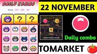 Tomarket Airdrop Daily Combo 22 November | Tomato Daily Combo Today | Tomarket daily combo card