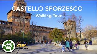 Castello Sforzesco, Milan Italy - Walking Tour 2022 4K Ultra HD