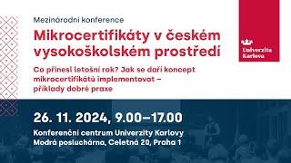 Mikrocertifikáty v českém vysokoškolském prostředí | 26. listopadu 2024