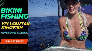 Yellowtail Kingfish with Hooked On Brooke! Bikinis Awesome Fishing.