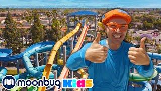 Blippi Explores a Water Park! | Learn ABC 123 | Educational Videos | Songs and Rhymes | Moonbug Kids