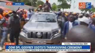 MASSIVE RECEPTION in Vihiga as Raila, Atwoli, Arati and ODM Top Brass arrive at Osotsi thanksgiving