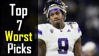 The 7 WORST Picks of the 2024 NFL Draft