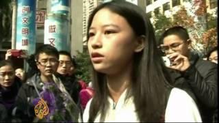 Protesters in China call for press freedom