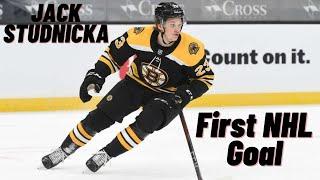 Jack Studnicka #23 (Boston Bruins) first NHL goal Jan 21, 2021