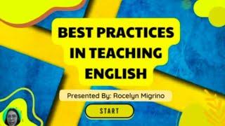 Best Practices in Teaching English