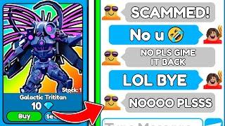 SCAMMING a SCAMMER for GALACTIC TRITITAN in Toilet Tower Defense