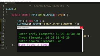 Java program to search an element in array | Learn Coding