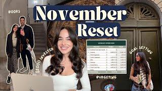 NOVEMBER RESET  budgeting, investing, books, goals, favorites