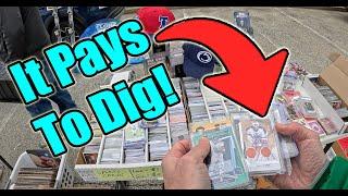 Flea Market Sports Card Finds - It Pays to Dig! #fleamarketfinds #footballcards #sportscards