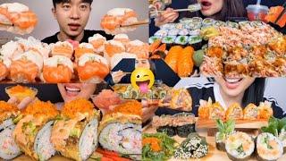 ULTIMATE *SUSHI*ASMR COMPILATION|| BIG BITES DELICIOUS SUSHI ROLL MUKBANG EATING SOUNDS️