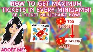 Ways on How To Get Maximum Tickets!! Get Maximum Tickets In The New Minigame!!️ #adoptme #roblox