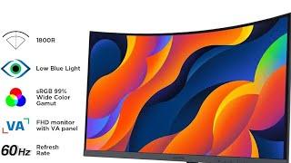 KOORUI 24-Inch Curved Computer Monitor- Full HD 1080P 60Hz Gaming Monitor 1800R LED