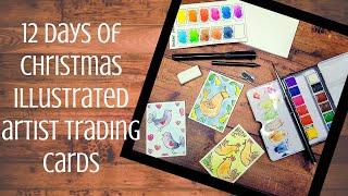 12 Days of Christmas Illustrated Artist Trading Cards