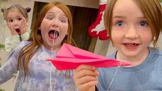 ADLEY's PAPER AiRPLANE TOOTH PULL!!  Crazy ideas to lose a Wiggle Tooth & Doll Neighborhood Delivery