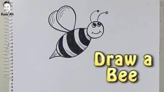 How to draw a bee easy. Ripon's art.