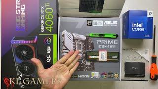 intel Core i7 14700 ASUS PRIME B760M-A WIFI ROG STRIX RTX4060Ti Gaming PC Build