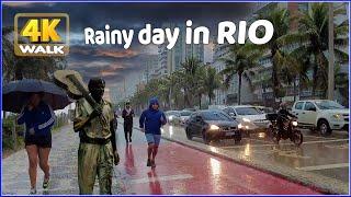 【4K】WALK  IPANEMA Rainy day | Rio de Janeiro BRAZIL 2023