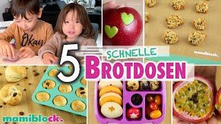 5 Brotdosen  | Gesunde Kita Snacks | Schnelle Rezepte für Kindergarten & Schule | mamiblock