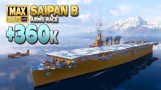 Aircraft Carrier "Saipan B": Huge 360k on map "Warrior s Path" - World of Warships