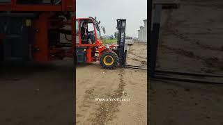 Uneven terrain, can a forklift work? yes!