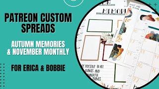 Plan With Me | Custom Patreon Spreads | Autumn Memories & November Monthly | Erica & Bobbie