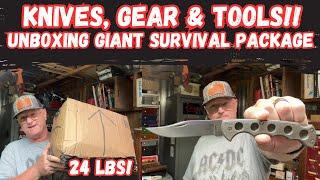 Unboxing GIANT Survival Package (Knives, Gear, Tools) - MUST SEE