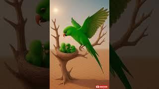 The parrot lays chicks in the nest, but the hawk comes and takes them away  #ai #parrot