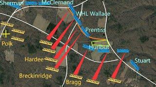 Shiloh Battle, Pittsburg Landing | Grant, Sherman, McClernand | Johnston, Beauregard | Tennessee map