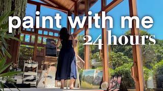 I painted for 24 hours  day in my life, art shopping, landscape artist diaries #studiovlog