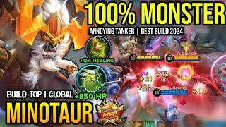 MINOTAUR BEST BUILD 2024 | BUILD TOP 1 GLOBAL MINOTAUR GAMEPLAY | MOBILE LEGENDS